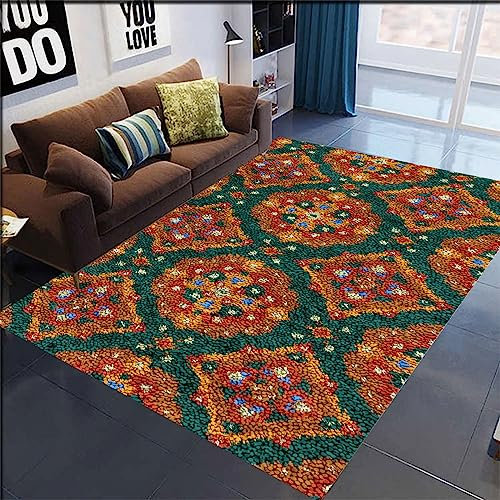 Knüpfteppich zum Selber Knüpfen Knüpfen set Erwachsene Latch Hook Kits KnüPfset für Kinder und Erwachsene DIY Werkzeuge Teppich Knüpfpackung Teppich KnüPfen set Erwachsene für Home Decor