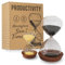 Dekoratives Sanduhr-Set – beinhaltet 25- und 5-Minuten-Sandglas-Pomodoro-Timer mit Holzsockeln – Zeitmanagement-Produktivitätswerkzeug – Geschenk für Heimbüro Schreibtisch