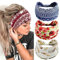 scicent Haarbänder Damen Boho Criss Cross Stirnband 3 Stück Stirnbänder Elastische Haarbänd Rutschfest Turban Vintage Gedruckt Stilvolle Sport Geknotetes Haarband Haaraccessoires, 14339