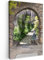 MuchoWow© Leinwände 60x90 cm Wall Decoration Bilder Schlafzimmer Deko Pictures Canvas Painting Wanddekoration Wohnzimmer Wald - Fensterblick - Steine - Weg