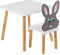 PlayPals Furniture Kindertisch mit Stühl- Kinder Tisch Stuhl Set aus Holz, 50 x 50 cm natürliche Sitzmöbel für Kinder 3,4,5,6,7 Jahre- Kinderstuhl-Set