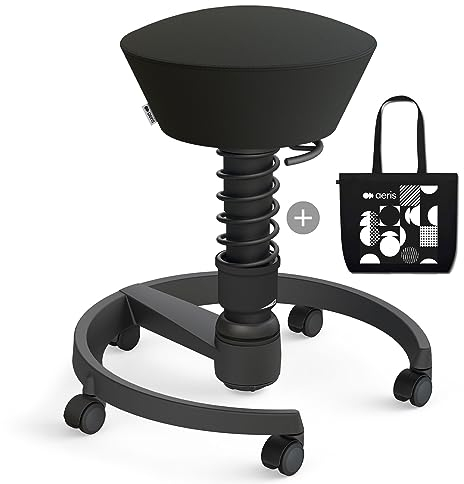 aeris Swopper – Ergonomischer Hocker – Bürohocker höhenverstellbar – Vielseitiger Schreibtischstuhl für einen gesunden Rücken – Bürostuhl mit Rollen, Feder Standard