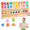 LZDMY Magnetspiel ab 2 Jahre, 3 in1 Montessori Spielzeug 3 4 5 6 Jahr, Baby Labyrinth Farb Sortierspiel Motorikspielzeug Vorschul Holzspielzeug Kinder Weihnacht Geschenk Mädchen Jungen