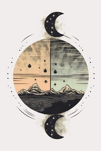 Notizbuch: Mondphase Notizbuch | 6x9 Zoll DIN A5 | 100 Seiten liniert | Astrologie Notizheft | Mond Tagebuch | Vollmond Schreibheft | Ebbe Flut Geschenk