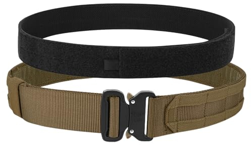 KRYDEX GEAR Taktischer Gürtel mit Schnellverschluss 1,75 Zoll Taktischer Gürtel mit 1,5 Zoll Innengürtel Militär Schwerlast Molle Gürtels Arbeitsgürte Hochleistungsgürtel für Herren (Kojotenbraun, S)