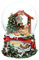 Dekohelden24 Schneekugel - Weihnachtsmann mit Kind und Hund - mit Spielwerk, Melodie: We Wish You a Merry Christmas, L/B/H/Ø Kugel 11 x 11 x 15 cm Ø 10 cm.