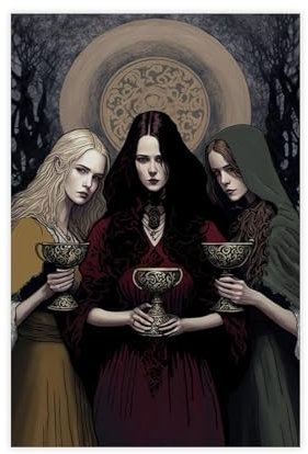 EYEZER Poster der Hekate Mondgöttin, Leinwand-Poster, Wandkunst, Dekordruck, Bild, Gemälde für Wohnzimmer, Schlafzimmer, Dekoration, ungerahmt, 30 x 45 cm