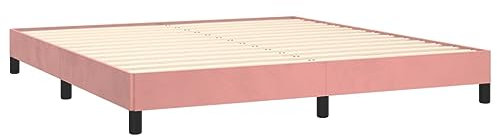 Tino Tech Lit double rembourré, moderne, en velours, rose, 160 x 200 cm