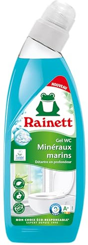 RAINETT - Nettoyant WC Minéraux Marins en Gel - Élimine les Mauvaises Odeurs, Calcaire & Tartre - Flacon 100% Recyclé - Ecolabel - 750 ml