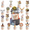 16 Pcs Wizard Cake Toppers, Magical Cake Decorations Party Decorations Birthday Cake Topper Kid Party Birthday Cake Decorations for Boys Children Kids