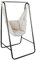 Outsunny Fauteuil Suspendu extérieur avec Support, Chaise Suspendue avec Coussin, accoudoir, Crochets, Blanc crème
