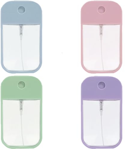 KASESSS 4 Piezas Atomizador Perfume Recargable 45ML, Portátil Recargador de Perfume, Pequeño Decants Perfumes, Plástico Pulverizador Perfume, Atomizador Recargable para Viajar o Trabajar (Multicolor)