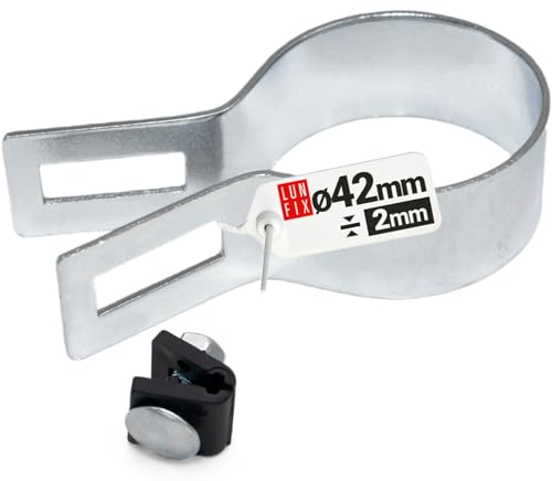 Estremità rotonda, 42 mm, zincata, fascetta per recinzione, fascetta per pali a rete metallica