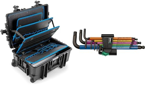 B&W Werkzeugkoffer JUMBO 6700, 117.19/P-G & Wera 950 SPKL/9 SM N Multicolour Winkelschlüsselsatz, metrisch, BlackLaser, 9-teilig, Wera 05022089001