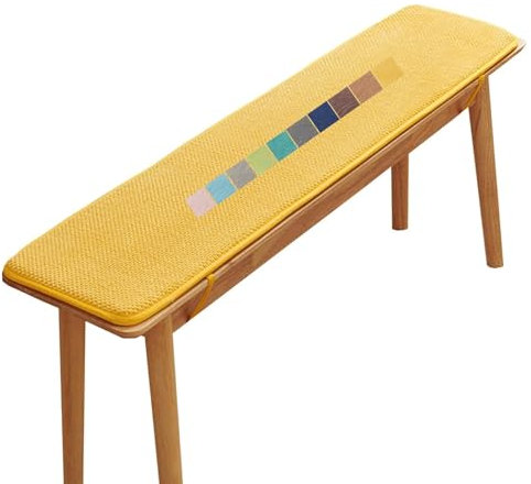 Stuhlkissen Balkon, Rutschfestes Bankkissen Outdoor, Bankauflage, Sitzkissen Auto, Sitzpolster Indoor, Gartenbank Kissen Sitzauflage Bank für Garten Terrasse Schaukel BüRostuhl(Yellow e,150x30 cm 59x1