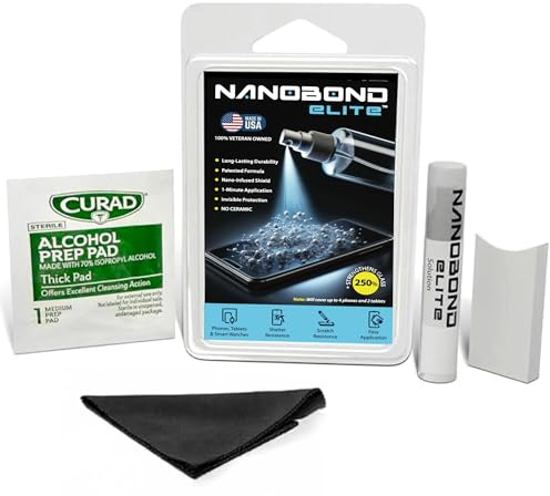 Nanobond Elite Liquid Screen Protector - Patentierter Nano-Infused Shield für Handys, Tablets und Smartwatches - Unsichtbare 1-Minuten-Anwendung, stärkt Glas um bis zu 250x - Keine Keramik