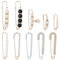 Tucnoeu 10PCS Sicherheitsnadeln mit Perlen, Große Sicherheitsnadel für Strickjacke, Broschen für Kleidung, Elegante Perlenbrosche für Damen Silber und Gold