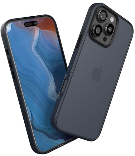 EAZY CASE - Outdoor Hülle für iPhone 16 Pro Max hochwertige Matte Schutzhülle mit Ultra Aufprallschutz [Samtweiche Haptik] Stoßfest und Kratzfest Handyhülle mit Kameraschutz - Dunkel Blau