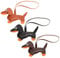 Lusofie 3 Stück Leder Dackel Schlüsselanhänger Set Taschenanhänger Tasche Welpe Hundetasche Anhänger Bag Charms Hundeförmiger Tierisch Keychain Süßes Hund Deko Dackel Geschenke Für Frauen Männer