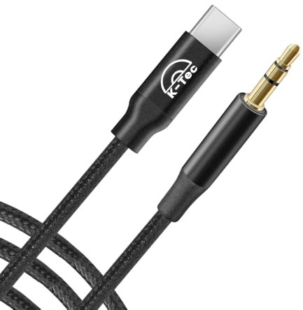 Adaptateur auxiliaire-jack 3.5mm vers usb-c en Nylon tresser noir, Ultra Résistant, câble stéréo auxiliaire pour écouteur, casque, enceinte, compatible avec Iphone 15/16, samsung, huawei, xiaomi