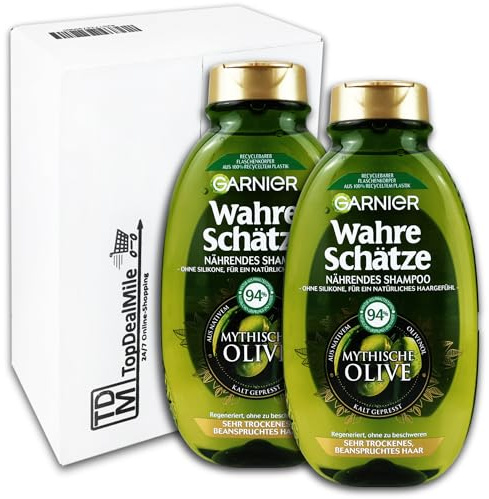 TopDealMile- Vorratspack für Garnier Wahre Schätze Nährendes Mythische Olive Shampoo 2 x 250 ml