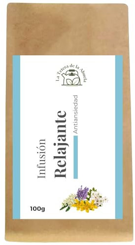 INFUSIÓN RELAJANTE 100g – Tranquilizante Natural- Mezcla Natural de Manzanilla, Milenrama, Hipérico, Lavanda, Melisa, Lapacho, Espino Blanco y Pasiflora –La Tetera de la Abuela