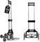 PROREGAL Klappbare Treppensackkarre Elephant | Traglast 70kg | Aluminium 4 kg leicht | Vollgummireifen ergonomische Griffe große Schaufel | Silber | Sackkarre für Treppen Treppensteiger