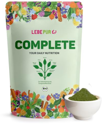 Lebepur BIO Daily Greens Pulver (400g) – Kompletter Pflanzenkomplex mit Spirulina, Gerstengras & Milchsäurekulturen – Für Energiestoffwechsel & Verdauungsenzyme¹ – 20 Bio-Zutaten, Vegan