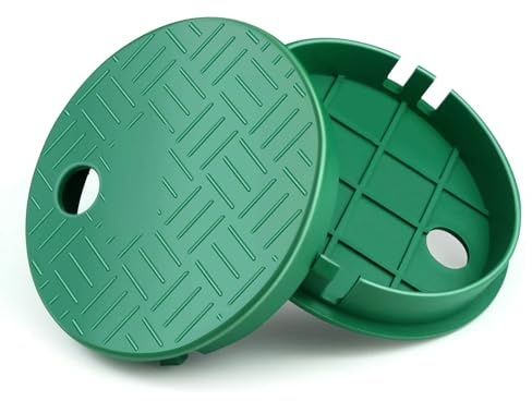 Dayker 2 x Sprinkler-Ventilkastenabdeckung, ID 14 cm OD 15,2 cm | Kunststoff Rund Outdoor Rasen Wasser Sprinkler Bewässerungssystem Abdeckung für Garten Park