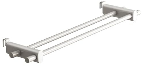 19.7 White Heat‑Resistant Radiator Towel Rail with Double Panel, Over‑Radiator Hanger for Towels, Clothes & Toy Drying, Easy Install