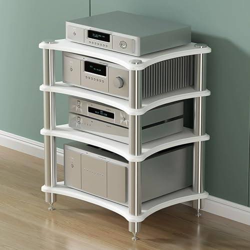 Robustes Audio-Komponentenregal – Media-Ständer & Entertainment-Center – Regal für DVD- und AV-Geräte – kleines Eck-Design – stabile und funktionale Aufbewahrungslösung