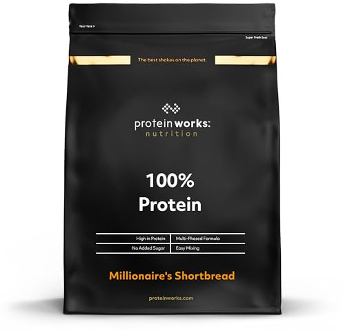 Protein Works - 100% Protein Powder, 25 Servings, Quad Protein Blend, Low Calorie, Low Fat Protein Shake, Phased Protein Release, Millionaire's Shortbread, 625g