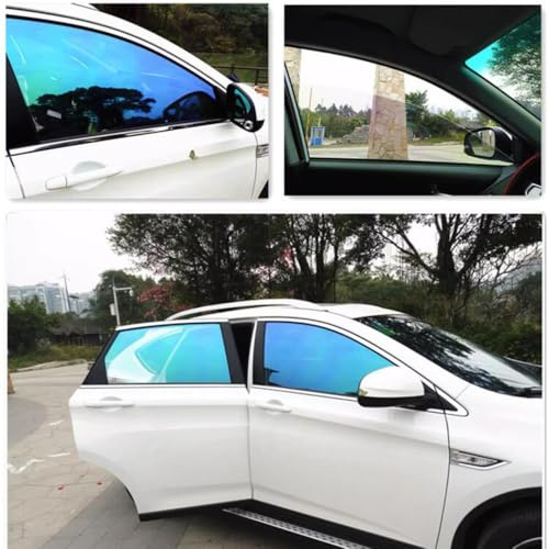 XIMINZ Blue Chameleon Window Tint VLT 67% - Auto Tints for Car Side Windows Protection, Ceramic Window Tint, Blue Change to Green Window Film for Automotive 19.69 x 118.11