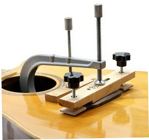 Guitar Bridge Clamp 6 Inch, 3-Hole C Clamp Tool for Acoustic Guitar and Ukulele Repair, Fix Loose Bridge with Secure Hold (150G Clamps, No Glue Included) Home Decor