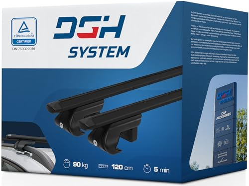 DGH System Dachträger Autogepäckträger RELINGTRÄGER kompatibel mit Jeep Grand Cherokee WJ II SUV 5-Tür 1999-2004 max 90 kg 120 cm Aluminium