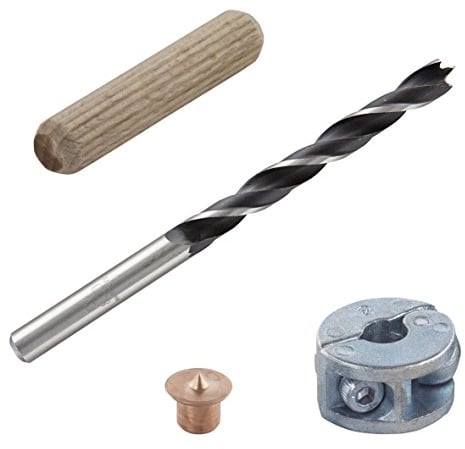 wolfcraft Dübel-Set ø 8mm I 2917000 I Set zum Herstellen von Dübelverbindungen