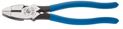 Klein Tools D2000-9NETH Lineman's Bolt-Thread Holding Pliers, High-Leverage Streamline Design with Rounded Nose and Knurled Jaw, 9-Inch