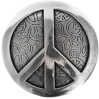 LORD OF LABEL Gürtelschließe more than peace, Silber, Size: 6,5 cm