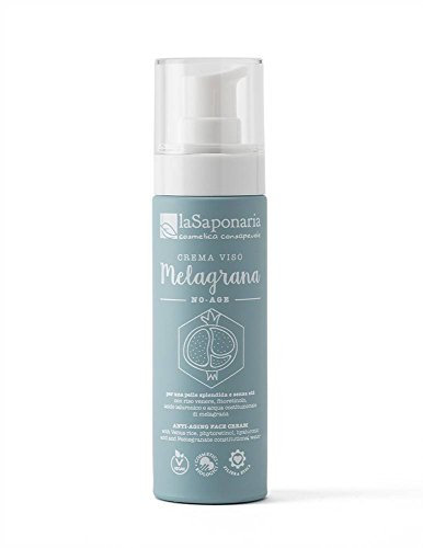 LA SAPONARIA - Crema Viso No-Age Melagrana - Ecobio - Anti-età per una pelle giovane e luminosa - Ideale per pelli mature - Contrasta gli effetti del tempo - Vegan – 50ml