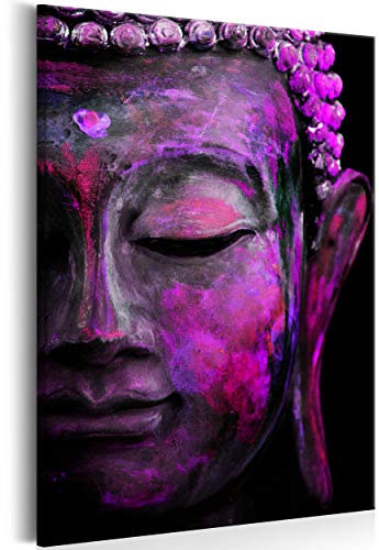 decomonkey Bilder Budda 80x120 cm 1 Teilig Leinwandbilder Bild auf Leinwand Wandbild Kunstdruck Wanddeko Wand Wohnzimmer Wanddekoration Deko Buddhismus Buddha