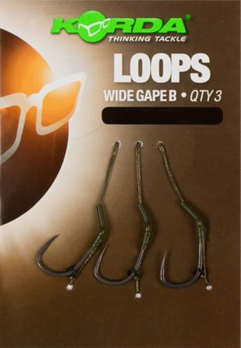 Korda Loop Rigs DF Wide Gape 18lbs - 3 Karpfenrigs