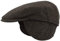 Herren Winter Schiebermütze mit Ohrenklappen Flatcap Schirmmütze 100% Wolle Cap ausklappbarer Ohrenschutz Hautfreundlich Bequem Anthrazit 58