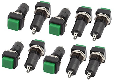 Aexit 10 Stücke AC250V 3A SPST ON / 2Terminals Momentane Grüne Lampe Druckschalter (a7e55cfcadd4cedf2e08d6d2212c646a)