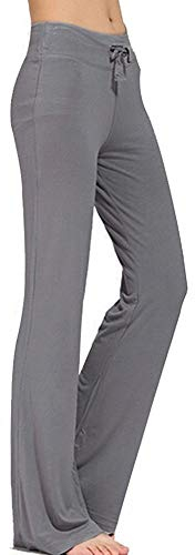 TownCat Trainingshose für Damen, Yoga-Hose, legere Yoga-Hose mit Kordelzug für Yoga und Jogger Dunkelgrau L