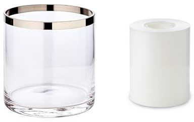 EDZARD Windlicht Glas Molly (H 15 cm, Ø 15 cm) mit Dauerkerze Cornelius | Kerze und Glas kommen zusammen an, nichts fehlt · sofort verschenkbar · von Hand geblasen, jedes Stück ein Unikat