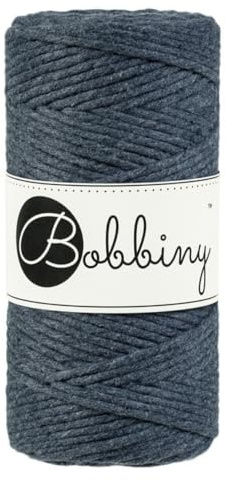 Bobbiny Makramee-Schnur, 3 mm, 100 m, Anthrazit