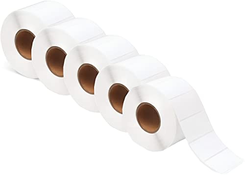 1200 weiße selbstklebende Etiketten für Thermodrucker ArgoxCitizen, Datamax, Intermec, Monarch, Godex, Sato, TSC, Zebra, 55 x 35 mm, 5 Rollen / 6000 Etiketten