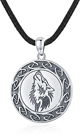 CUOKA MIRACLE Wolf Kette 925 Sterling Silber Keltischer Wolf Anhänger Tier Halskette Wolf Schmuck für Damen Herren Mutter Tochter