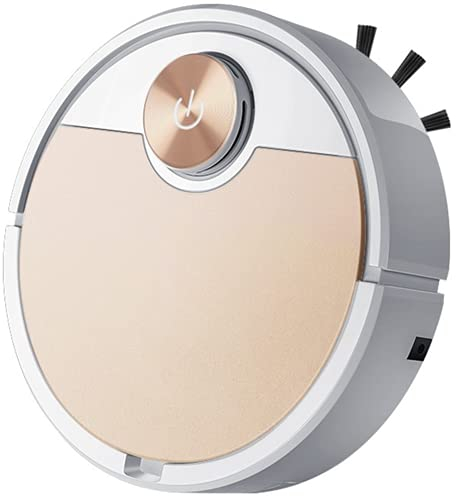 MaNMaNing-Bag Robot Aspirador y fregasuelos,Aspira, Barre, friega y Pasa la mopa, Fregado Inteligente, Navegación automática del Robot, trapeador húmedo y seco (B-Dorado)