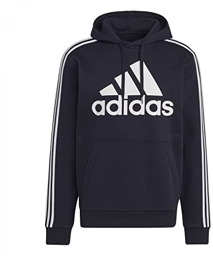 adidas Herren Essentials Fleece 3-Stripes Logo Hoodie, Legend Ink / White, XXL